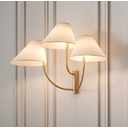Ver imagem 2 de Arandela Donata Tripla Gold - Cupula Off-White Metal Domado