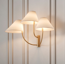 Ver imagem 2 de Arandela Donata Tripla Gold - Cupula Off-White Metal Domado