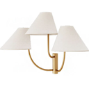 Ver imagem 1 de Arandela Donata Tripla Gold - Cupula Off-White Metal Domado