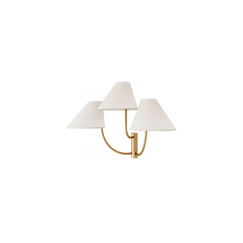 Arandela Donata Tripla Gold - Cupula Off-White Metal Domado