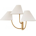 Ver imagem 1 de Arandela Donata Tripla Gold - Cupula Off-White Metal Domado