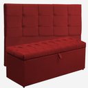 Ver imagem 1 de Kit Cabeceira Jordania+ Calçadeira Itália Queen 160 CM Suede Vermelho - D A Decor