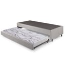 Ver imagem 3 de Bicama Box Solteiro Courino Linho Cinza 88x188x28 Cm com Colchão Auxiliar Ecoflex