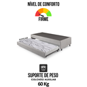 Ver imagem 6 de Bicama Box Solteiro Courino Linho Cinza 88x188x28 Cm com Colchão Auxiliar Ecoflex