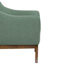 Ver mais imagens de Poltrona Vittoria Linho Mescla Verde Base de Madeira - Labelle