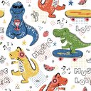 Ver imagem 1 de Papel de Parede Baby Dinossauros Modernos Cute - 2,5x0,5m