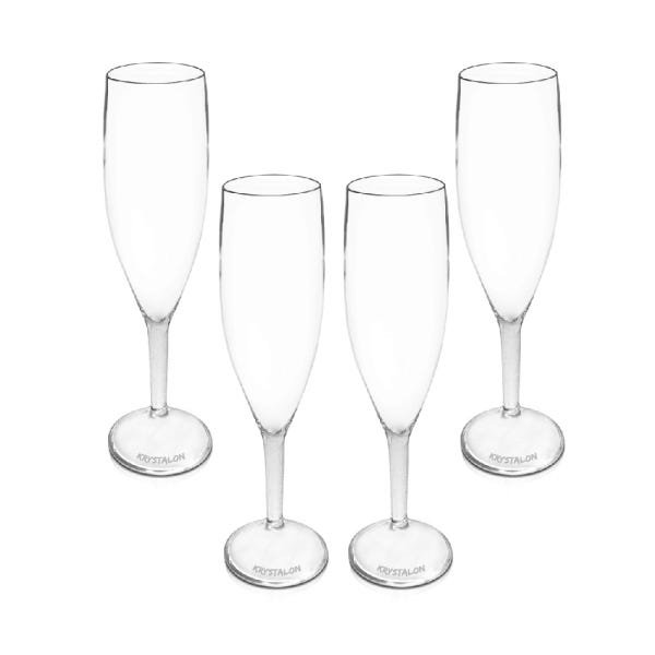 Kit 4 Taças Champagne Transparente de Acrílico - 2