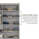 Ver imagem 6 de Guarda-Roupa Solteiro 100% MDF 4 Portas Brescia Branco