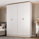 Ver imagem 1 de Guarda-Roupa Solteiro 100% MDF 4 Portas Brescia Branco