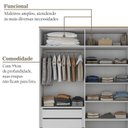 Ver imagem 5 de Guarda-Roupa Solteiro 100% MDF 4 Portas Brescia Branco