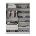 Ver imagem 4 de Guarda-Roupa Solteiro 100% MDF 4 Portas Brescia Branco