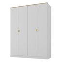 Ver imagem 2 de Guarda-Roupa Solteiro 100% MDF 4 Portas Brescia Branco