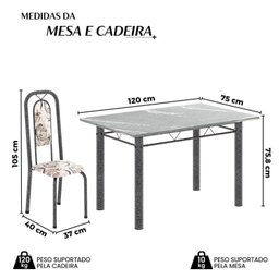 Conjunto de Mesa com 4 Cadeiras Lara - 3