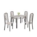 Ver imagem 2 de Conjunto de Mesa com 4 Cadeiras Lara Prata/Arabesco