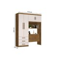 Ver imagem 4 de Roupeiro / Cabeceira Baú Can Solteiro Espaço Amplo 4 Portas e 3 Gavetas Nichos Externos para Objetos