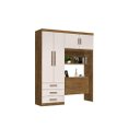 Ver imagem 3 de Roupeiro / Cabeceira Baú Can Solteiro Espaço Amplo 4 Portas e 3 Gavetas Nichos Externos para Objetos