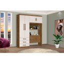 Ver imagem 2 de Roupeiro / Cabeceira Baú Can Solteiro Espaço Amplo 4 Portas e 3 Gavetas Nichos Externos para Objetos