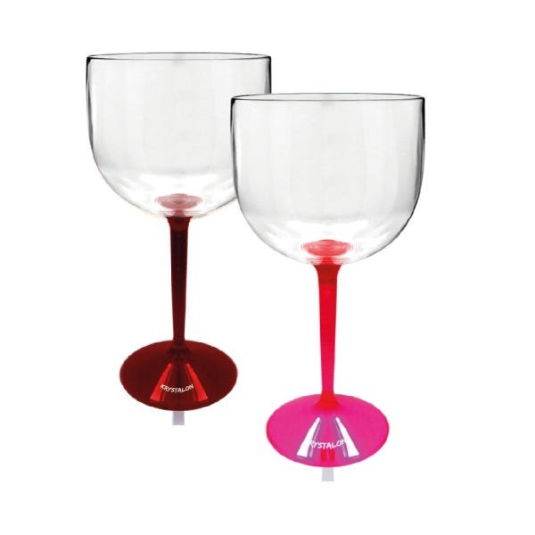 Kit 4 Taças Gin Bicolor Rosa e Vermelho Acrílico Ps - 2