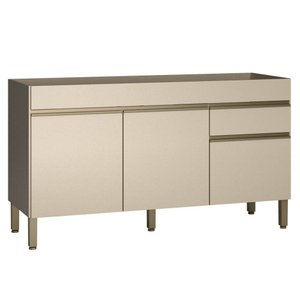 Balcão Gabinete para Pia sem Tampo 150cm Lina K02 Vanilla - Mpozenato