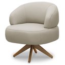 Ver imagem 5 de Kit 02 Poltronas Decorativas Giratória Orgânica Sala Living Zadok L06 Couro Cinza Claro - Lyam Decor