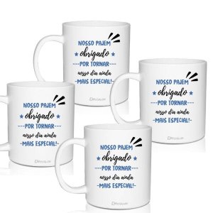 4 Canecas Lembrancinha Agradecimento para Pajem