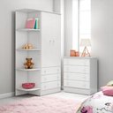 Ver imagem 1 de Conjunto Infantil Doce Sonho Branco Cômoda 4 Gavetas Doce Sonho + Guarda-roupa Doce Sonho 2 Portas