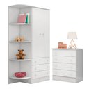 Ver imagem 2 de Conjunto Infantil Doce Sonho Branco Cômoda 4 Gavetas Doce Sonho + Guarda-roupa Doce Sonho 2 Portas