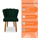 Ver imagem 5 de Kit 6 Cadeiras de Jantar Pétala Estofada Pés Palito Veludo Verde - Montanaris Decor
