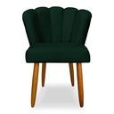 Ver imagem 2 de Kit 6 Cadeiras de Jantar Pétala Estofada Pés Palito Veludo Verde - Montanaris Decor