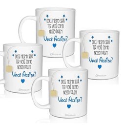 4 Canecas Convite Personalizadas Você Aceita - Para Pajem - 2