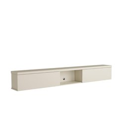 Painel Ripado para Tv com Prateleira e Nicho 240cm 100% Mdf Cor:louro e Luna com Preto - 4