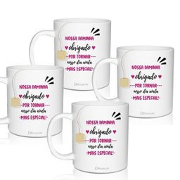 4 Canecas Convite Agradecimento para Daminha - 2 4 Canecas Convite Agradecimento para Daminha - 2