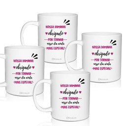 4 Canecas Convite Agradecimento para Daminha - 1 4 Canecas Convite Agradecimento para Daminha - 1