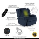 Ver imagem 4 de Poltrona do Papai Sala de Cinema Reclinável Kylie Glider Manual Giratória Massagem USB PU Azul G23 G