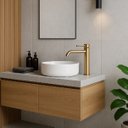 Ver imagem 2 de Torneira Misturador Monocomando Água Quente e Fria Bica Alta para Banheiro - Dourado Escovado Dp6202