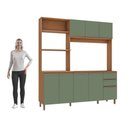 Ver mais imagens de Cozinha Compacta Luna sem Tampo e Pia Kappesberg 3 Peças Canela/verde Oliva