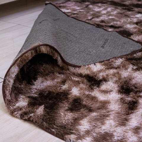 Tapete de Sala 2,00x2,40 Marrom Mesclado, Luxo, Peludo, Felpudo, Lindo