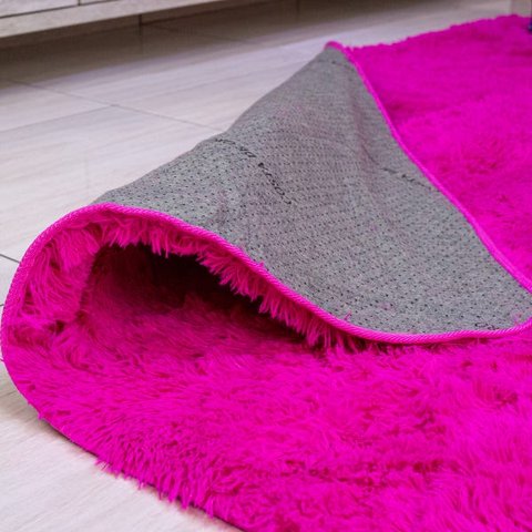 Tapete para Sala Peludo Felpudo Macio 1,40x2,00 Rosa Liso