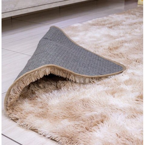 Tapete de Sala 1,40x2,00 Bege Mesclado Luxo,Felpudo 40Mm de Pelagem