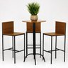 Conjunto Mesa Alta Bar Bistrô Alabama com 3 Banquetas de Ferro Kiel - Preto-Freijó - Harmoniza - 2