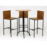 Conjunto Mesa Alta Bar Bistrô Alabama com 3 Banquetas de Ferro Kiel - Preto-Freijó - Harmoniza - 3
