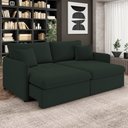Ver imagem 2 de Sofá Cama Retrátil para Sala de Estar 254cm Una K01 Veludo Verde Musgo - Lyam Decor