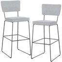 Ver imagem 1 de Kit 02 Banquetas Alta para Cozinha Sala de Jantar Base em Aço Allana L02 Suede Cinza - Lyam Decor