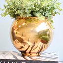 Ver imagem 2 de Arranjo de Folhagem Artificial no Vaso Dourado Pequeno|Linha Permanente Formosinha