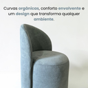 Ver imagem 5 de Puff Decorativo Roma com Encosto Orgânico Banqueta para Penteadeira Quarto Sala e Recepção