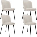 Ver imagem 1 de Kit 4 Cadeiras Sala de Jantar Estofada Gavi L02 Linho Cru - Lyam Decor