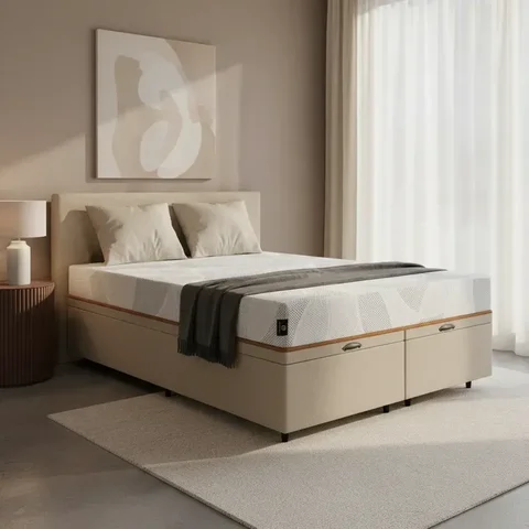 Cama Box Baú com Colchão de Espuma D33 Enrolado Sonno Full - Umaflex Queen 158cm