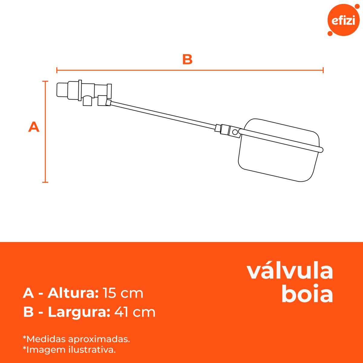 Torneira Boia 1/2' e 3/4' Fortlev para Caixas D’água - 3