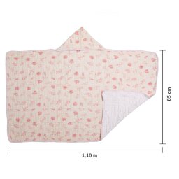 Toalha De Banho Soft Bamboo Mami Com Capuz - Folhagem Rosa - 2