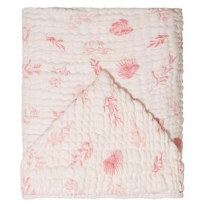 Toalha De Banho Soft Bamboo Mami Com Capuz - Folhagem Rosa